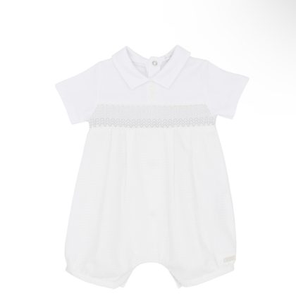 Blues Baby Bb1794 BOYS WHITE ROMPER White