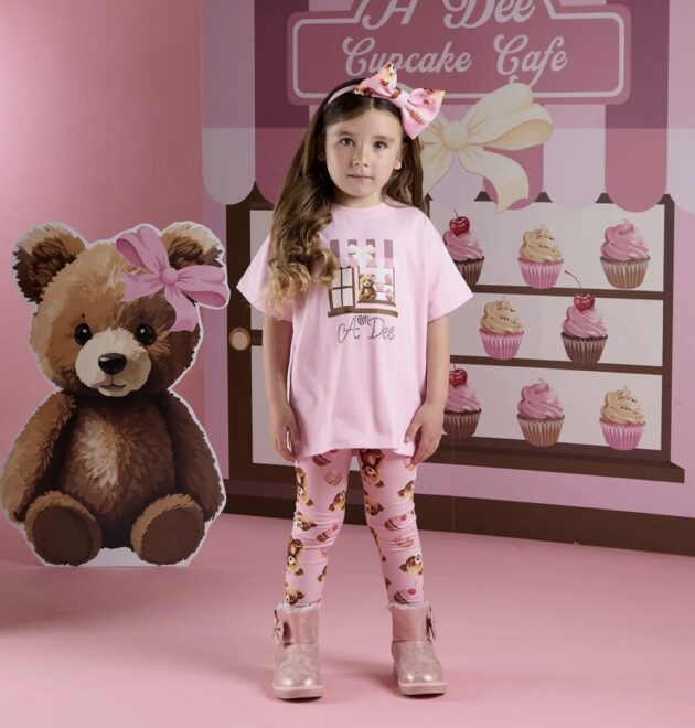 A Dee W252530 MIMI SHORT SLEEVE LEGGING SET Pink