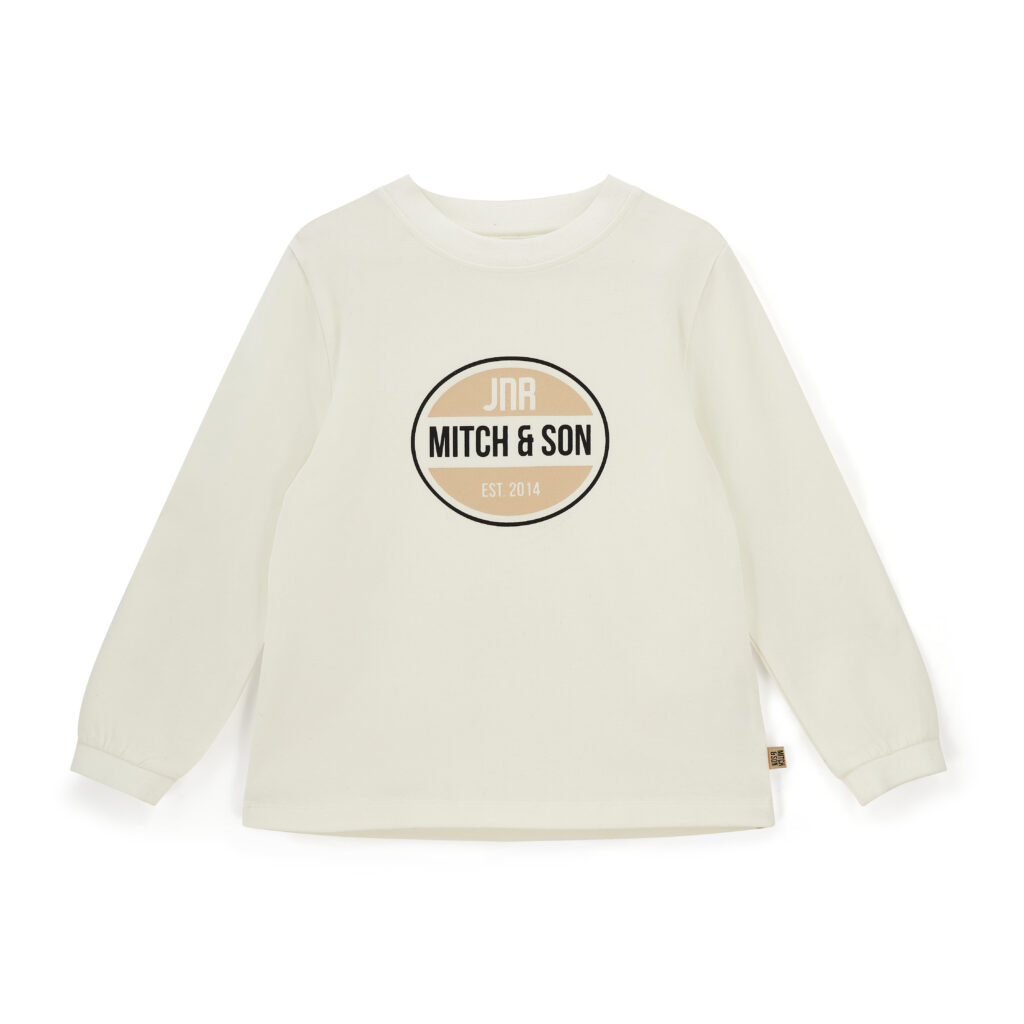 Mitch & Son Ms25615 LEWIS LOGO LONG SLEEVE TOP White