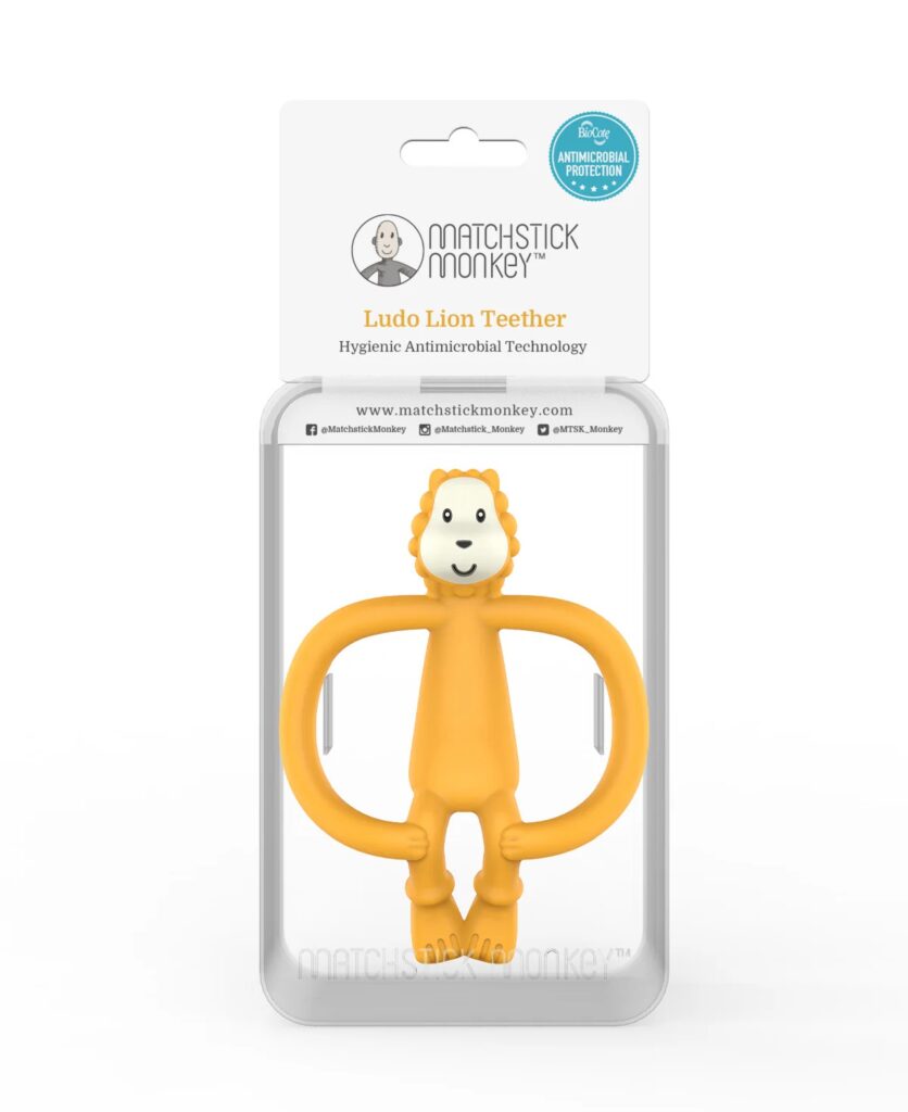 Matchstick Monkey Mm-L-001 ANIMAL TEETHER LUDO LION Yellow