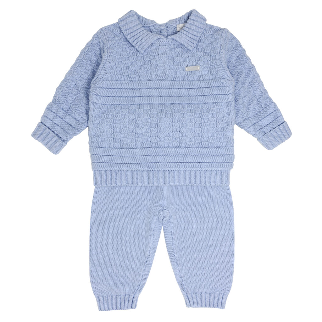 Blues Baby Bb0467 BASKET WEAVE TROUSER SET Blue