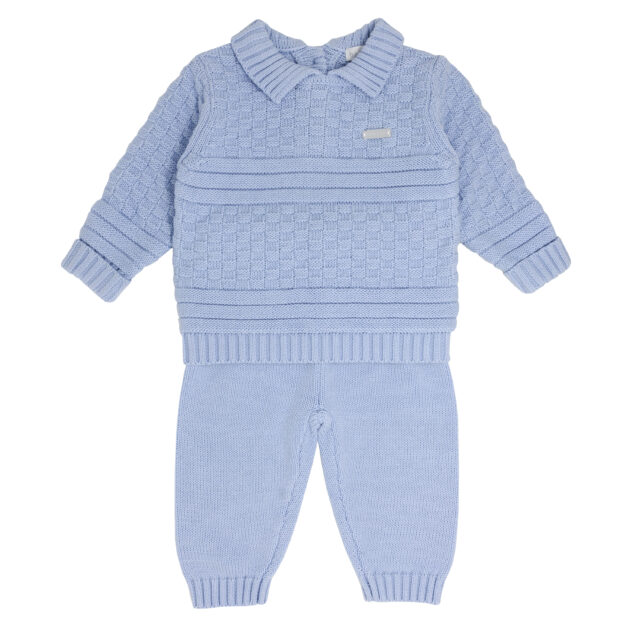 Blues Baby Bb0467 BASKET WEAVE TROUSER SET Blue
