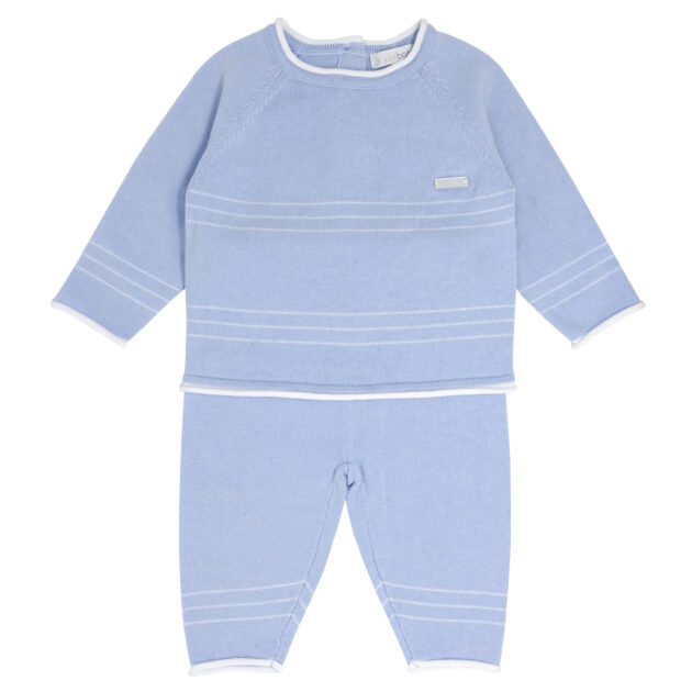 Blues Baby Bb0512 CONTRAST FINE STRIPE TROUSER SET Blue