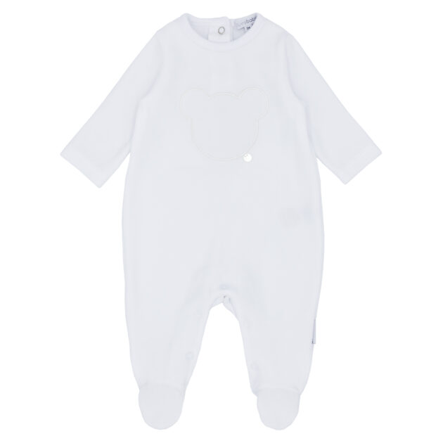 Blues Baby Bb1109w WHITE TEDDY BEAR VELOUR SLEEPER White