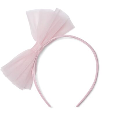 A Dee W252918 TULLE BOW HAIRBAND Pink