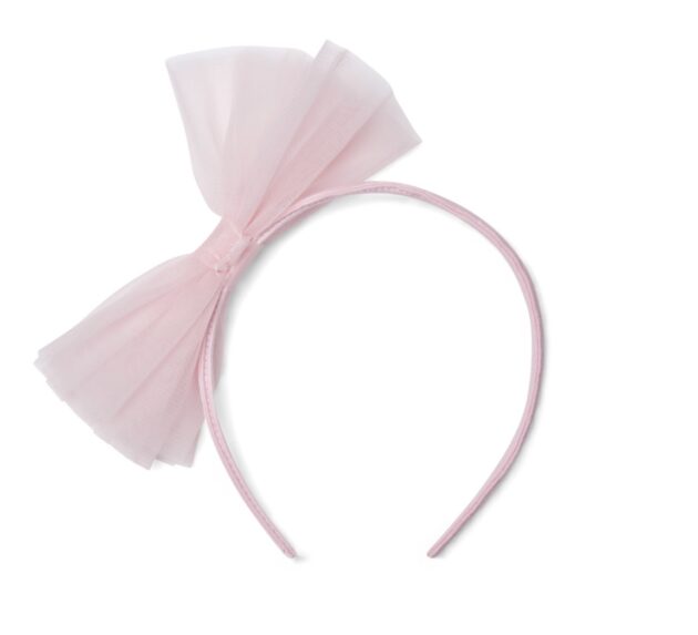 A Dee W252918 TULLE BOW HAIRBAND Pink