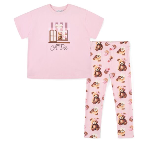 A Dee W252530 MIMI SHORT SLEEVE LEGGING SET Pink - Image 3