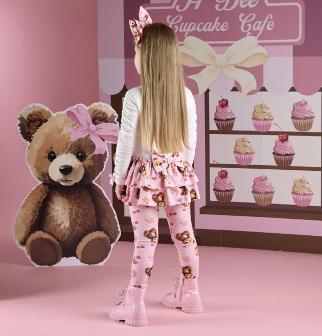 A Dee W252510 MADISON BEAR PRINT LEGGING SET White - Image 2