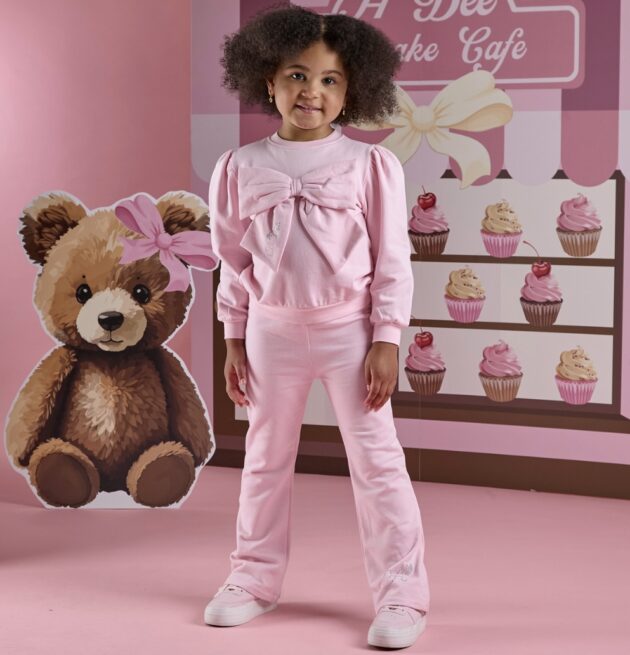 A Dee W252512 LUNA BOW FLARE TRACKSUIT Pink - Image 3