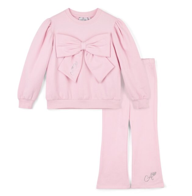 A Dee W252512 LUNA BOW FLARE TRACKSUIT Pink - Image 2