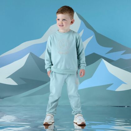 Mitch & Son Ms25406 JAXON CREST EMBROIDERY CREWNECK TRACKSUIT Icey Jade
