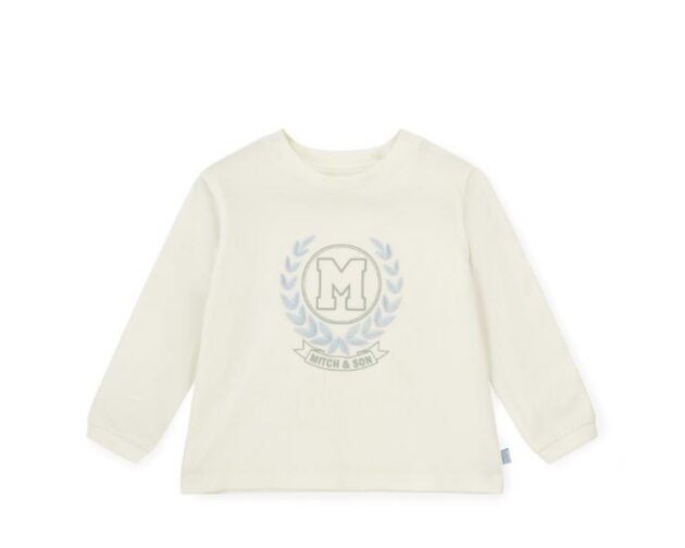 Mitch & Son Ms25415 JONAH CREST EMBROIDERY LONG SLEEVE TOP White - Image 2