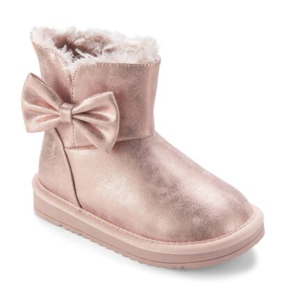 A Dee W255104 FAUX SUEDE BOOT WITH BOW DETAIL Pink