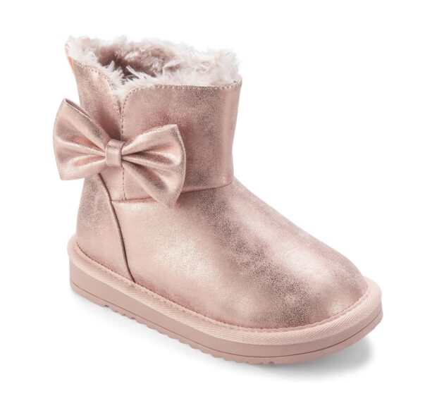 A Dee W255104 FAUX SUEDE BOOT WITH BOW DETAIL Pink