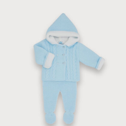 Sardon 025Ve-313 2/P HOODED COAT+TROUSERS W/FEET Blue