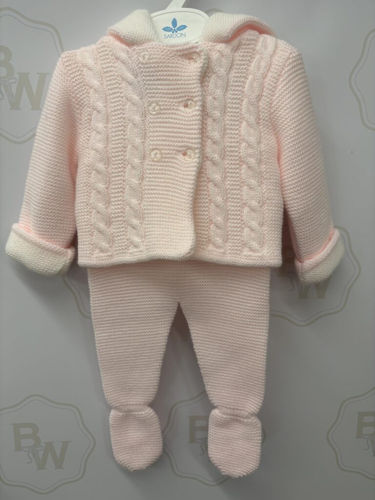Sardon 025Ve-313 2/P HOODED COAT+TROUSERS W/FEET Pink