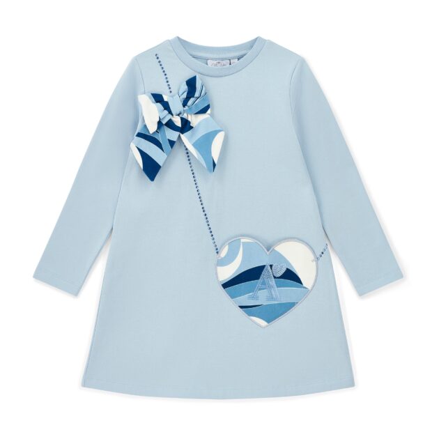 A Dee W253714 LOTUS HANDBAG SWEAT DRESS Blue