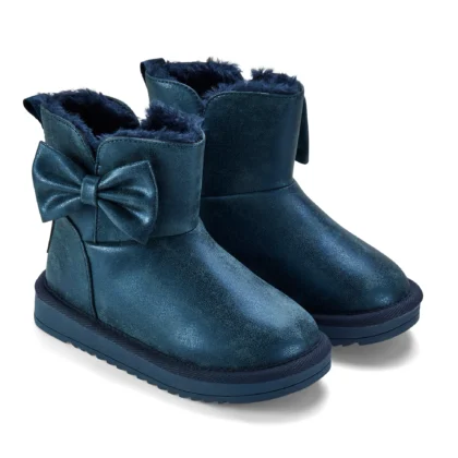 A Dee W255104 FAUX SUEDE BOOT WITH BOW DETAIL Navy