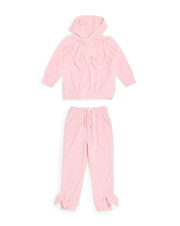 Caramelo Kids C0314124 DIAMONTE BOW 3 PIECE TRACKSUIT Pink
