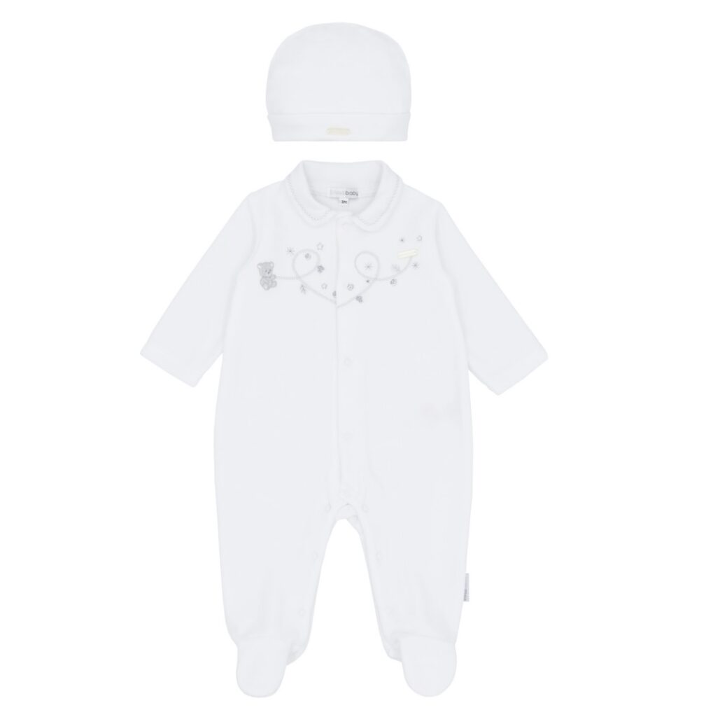 Blues Baby Bb2078w VELOUR ALL IN WHITE WITH HAT White