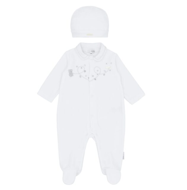 Blues Baby Bb2078w VELOUR ALL IN WHITE WITH HAT White