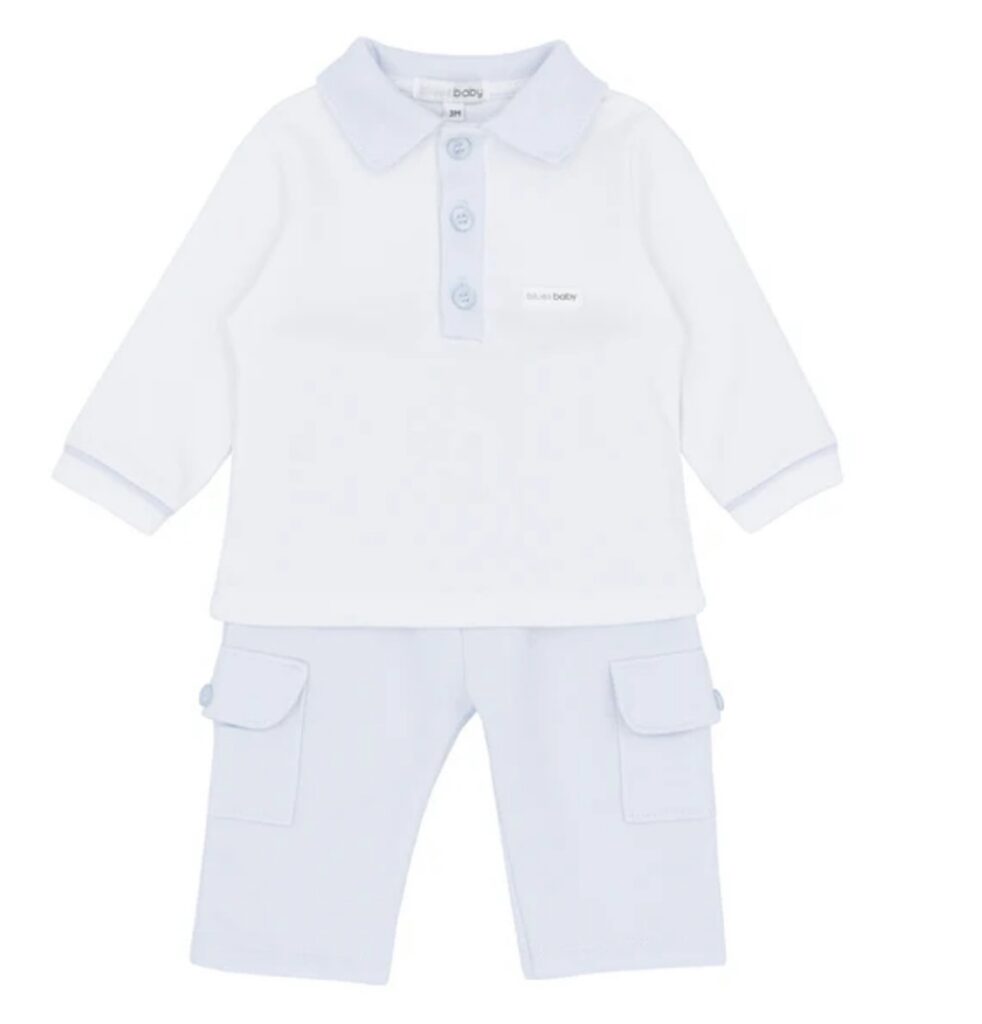 Blues Baby Bb2220 POLO AND TROUSER SET Blue
