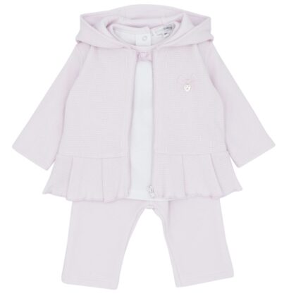 Blues Baby Bb2204 GIRLS HOODIE AND LEGGING SET WITH BASIC WHITE TEE Pink