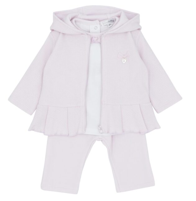 Blues Baby Bb2204 GIRLS HOODIE AND LEGGING SET WITH BASIC WHITE TEE Pink