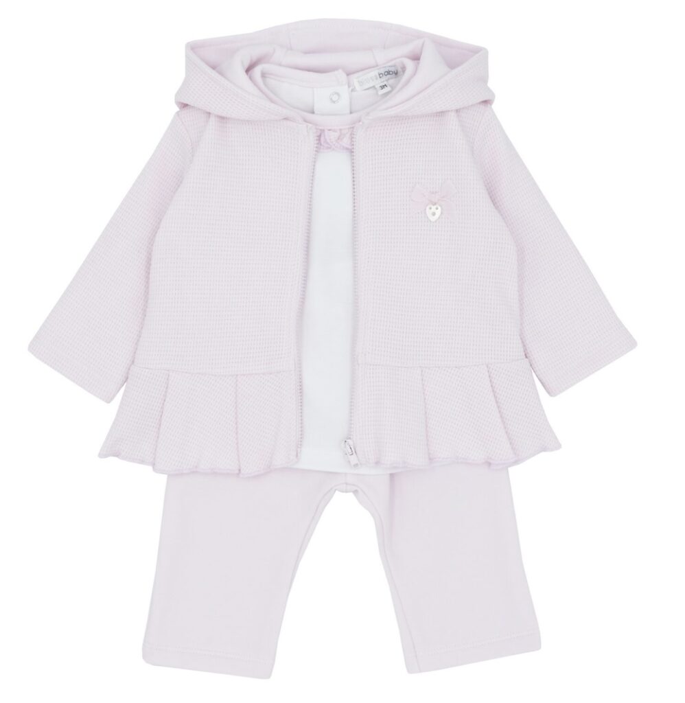 Blues Baby Bb2204 GIRLS HOODIE AND LEGGING SET WITH BASIC WHITE TEE Pink