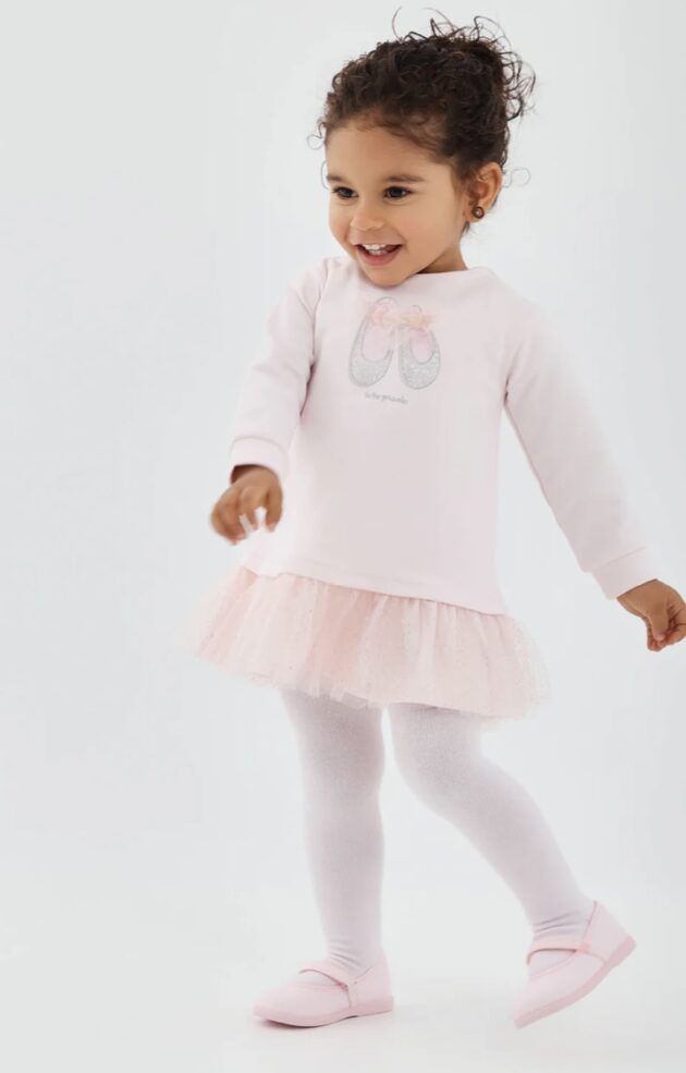 Tutto Piccolo 2291W25 DRESS AND TIGHTS Pink