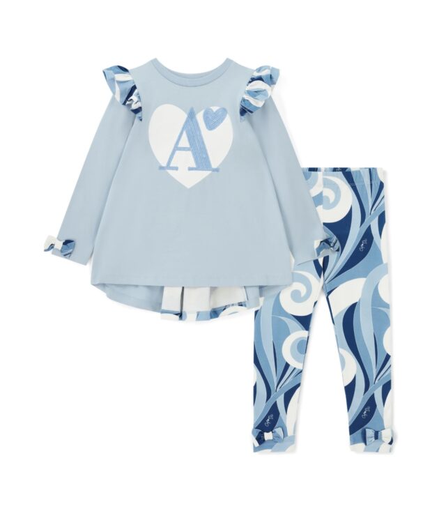 A Dee W253519 NINA SWIRL PRINT LEGGING SET Blue - Image 2