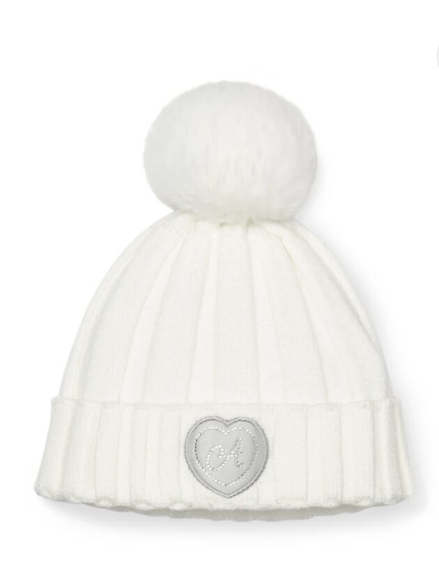 A Dee W251909 MOLLORY POM POM KNITTED HAT White