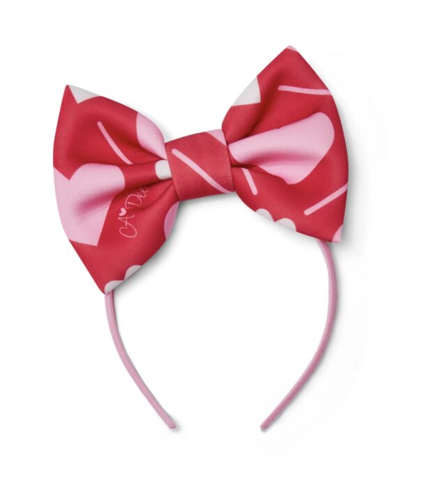 A Dee W251906 LANE HEART PRINT BOW HAIRBAND Red