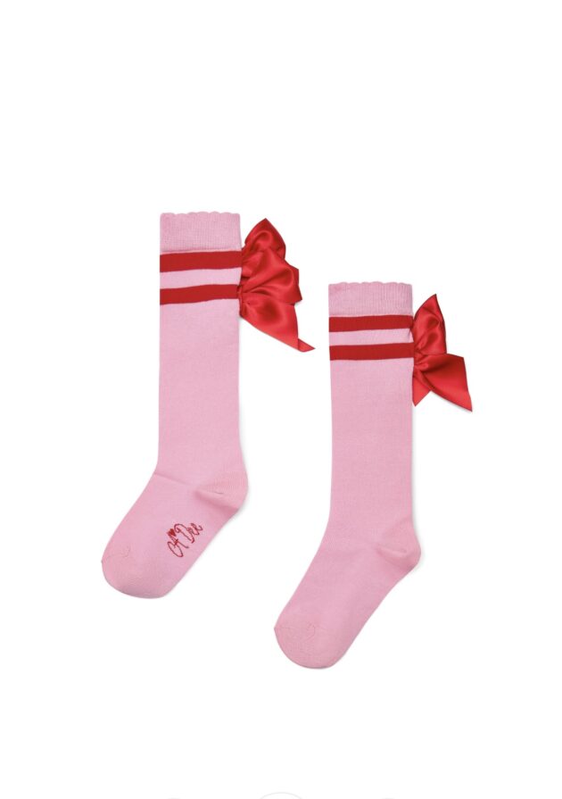 A Dee W251904 LUCY KNEE HIGH BOW SOCKS Pink