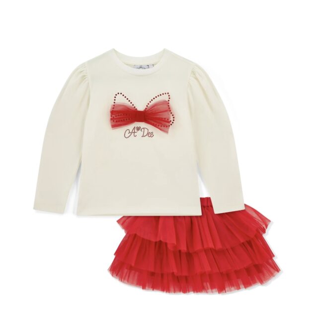 A Dee W251507 LAYLA TULLE SKIRT SET Red - Image 2