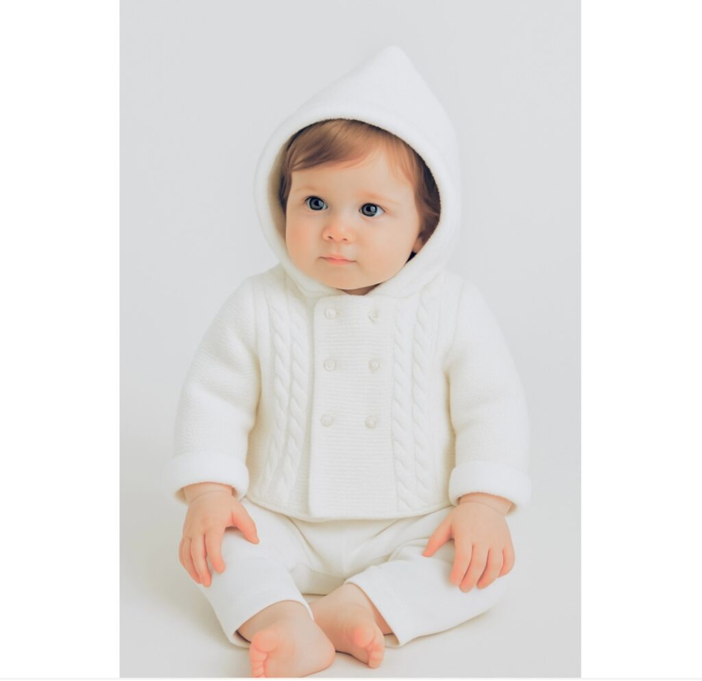 Sardon 025Ve-311 KNITTED HOODED JACKET White