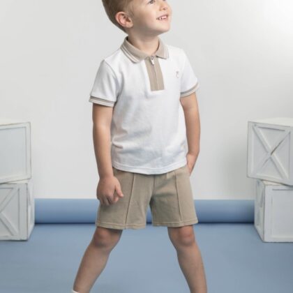 Caramelo Kids 3431157 PIQUE POLO SET Mink