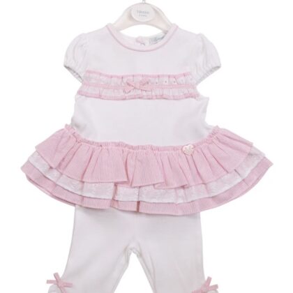 Mintini Mb7176a TUNIC & LEGGING WHITE/PINK Pink