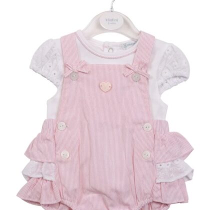 Mintini Mb7171 TOP & ROMPER DUNGAREE Pink
